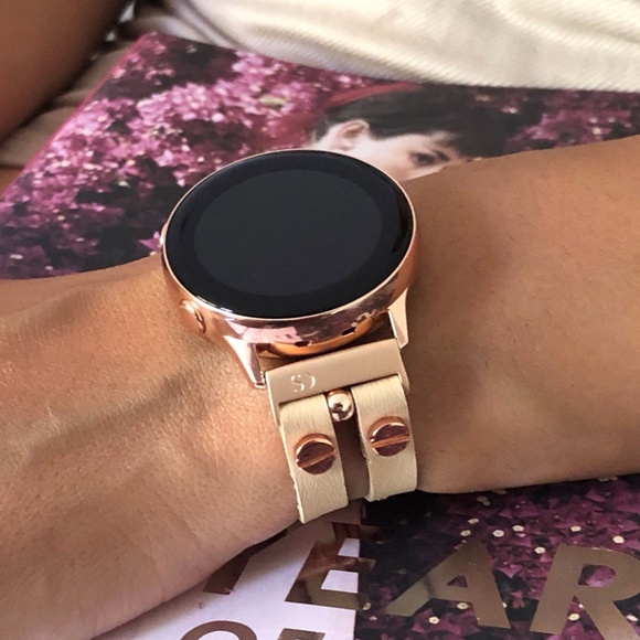 Galaxy Watch 42mm Cream Beige Vegan Leather Band